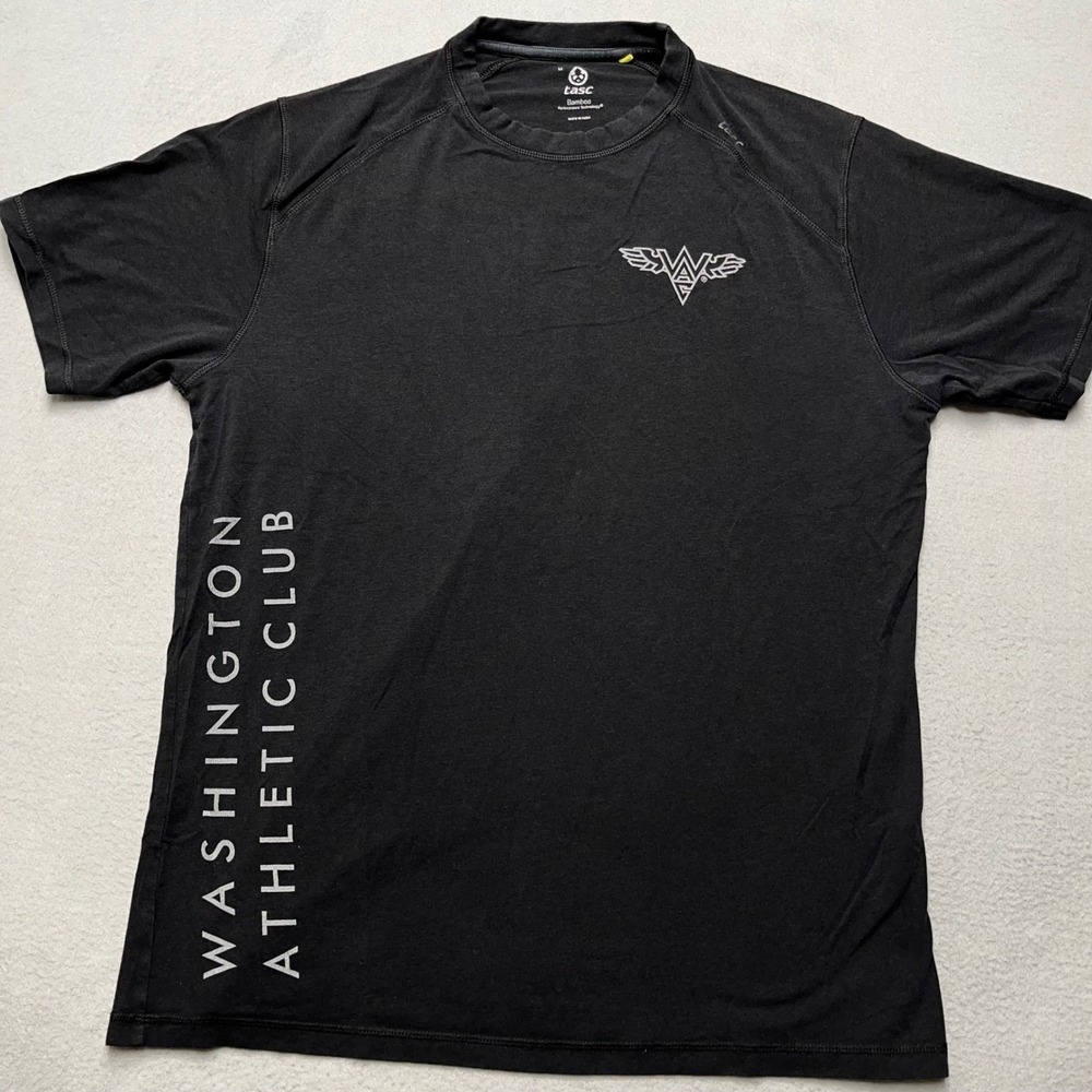 Tasc Performance Bamboo Mens‎ M Black Washington Athletic Club WAC T-Shirt Tee